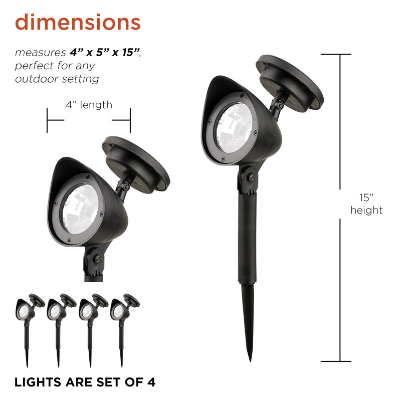 Black Solar Powered Integrated LED Metal Pathway Light