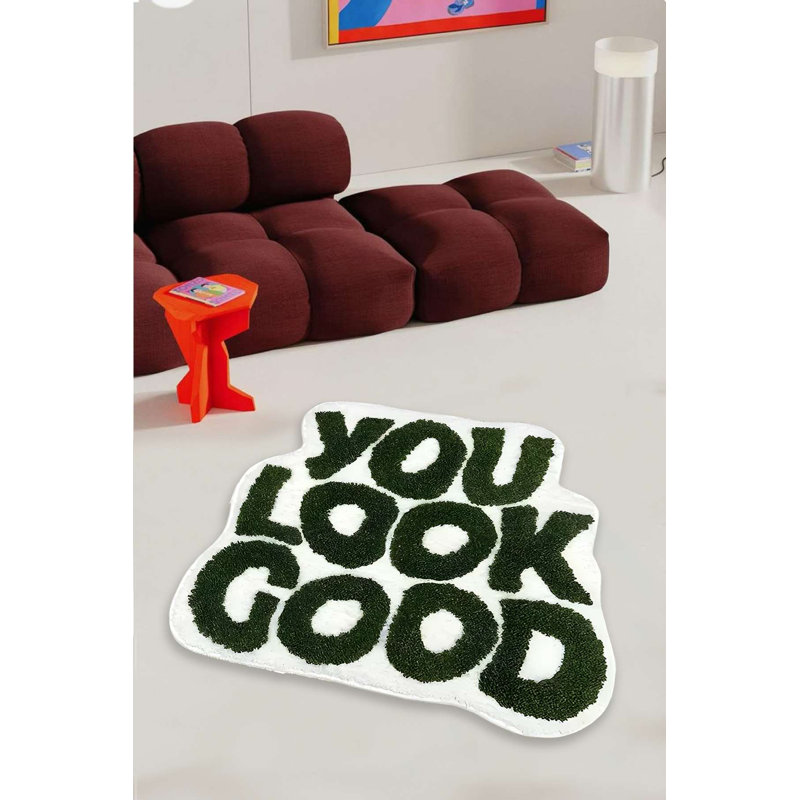 Tapis vert à poils longs «You Look Good»