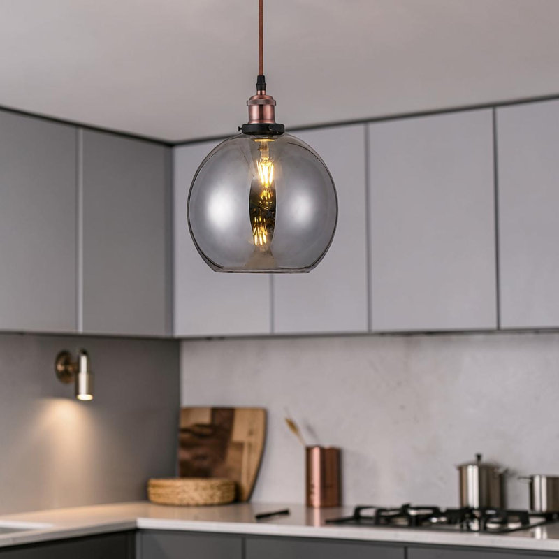 Gaener 1 - Light Glass Sphere Pendant, Smoked