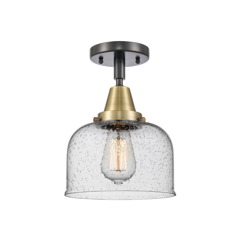 Glass Flush Mount, Black Antique Brass, No Bulb Included, Yes