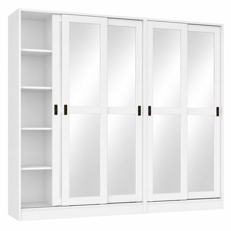 Armoire-penderie 100% bois massif Pouge, Blanc