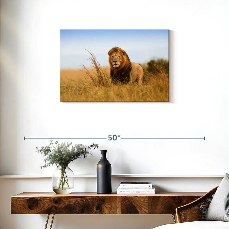 Hunting Safari Lion, 20" H x 30" W