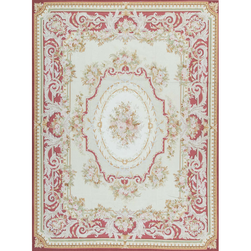 Tapis brun foncé et vert noué à la main de haute qualité