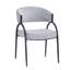 Chaises de salle à manger rembourrées avec pieds en métal (ensemble de 2), gris