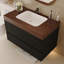 Meuble-lavabo moderne flottant avec comptoir en faux marbre et lavabo encastré en céramique-128969981-128969985