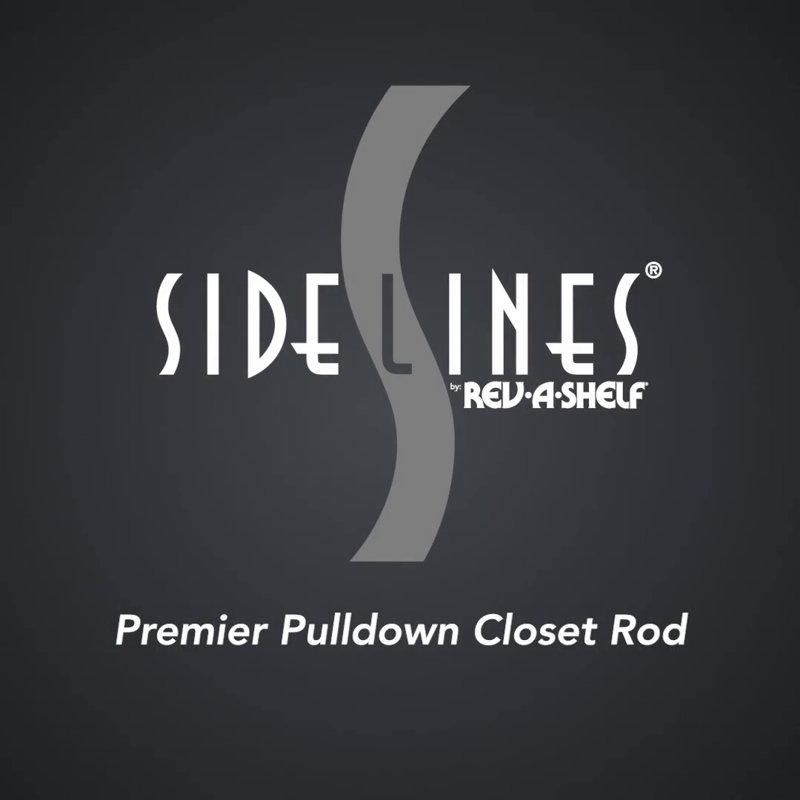 Satin Chrome Adjustable Pull-Down Closet Rod for Custom Systems