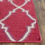 Tapis rouge / ivoire en laine / coton tissé à la main Stahl-272585652