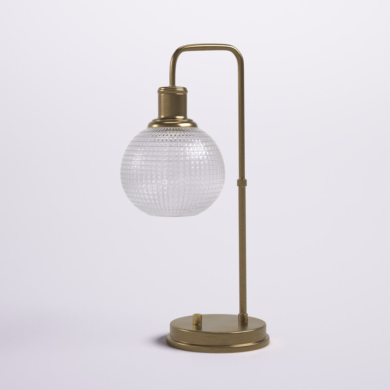 Quiroga Metal USB Desk Lamp, Brass