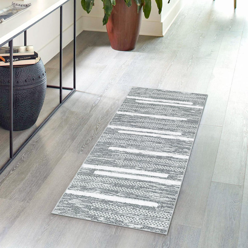 Cotton Striped Indoor Rug, Runner 2'3" x 6'1"