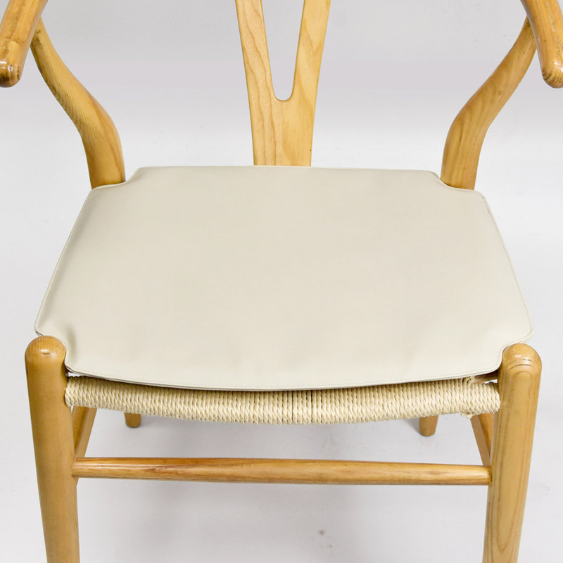 Wishbone Style Wood Arm Dining Chair Pad, Natural
