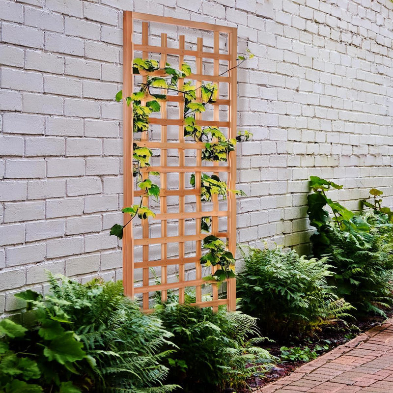 Beige Cedar Wood Outdoor Trellis Panel 33x2x84