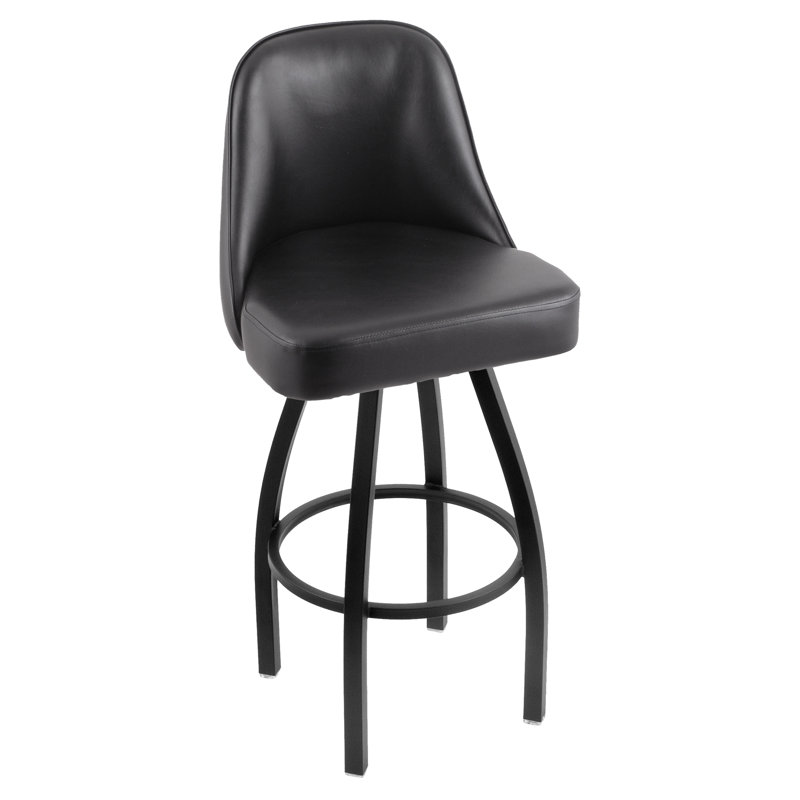 840 Grizzly Swivel Bar & Counter Stool, Black Wrinkle, Bar Stool (30" Seat Height)