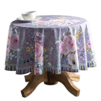 Floral 100% Cotton Round Tablecloth
