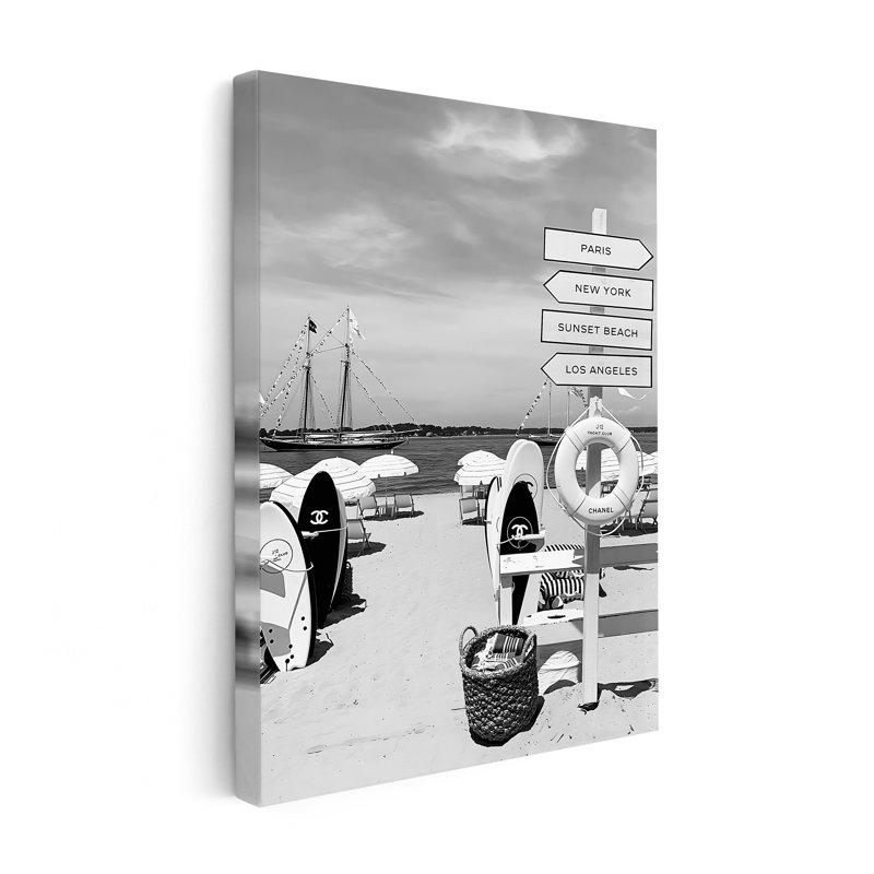 Plage tendance, Black Framed, Canvas, 08"H x 10"W