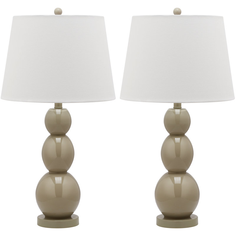Dearis Glass Table Lamp, Taupe