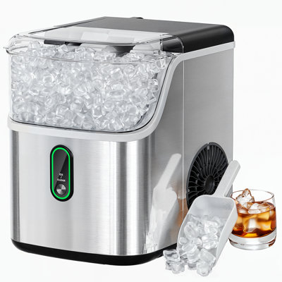 Nugget Stainless Steel Kitchen Countertop Ice Makers, 35 lbs per Day, Compact Ice Machine with Self Cleaning  LED Indicator for Home, Kitchen, Camping | Fridge.com