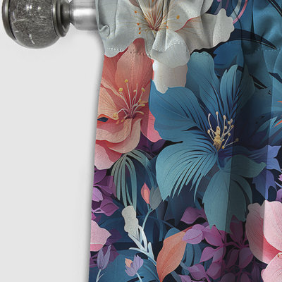 Floral Mirage Tropical Pattern I - Floral Curtain - Blackout Floral Curtain - 1 Panels