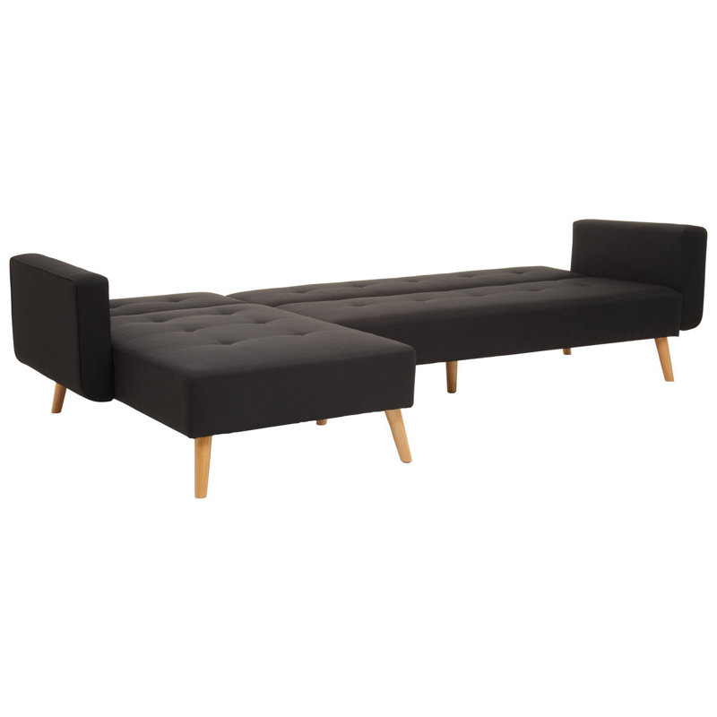 Glenda 4 Seater Sofa & Chaise, Black