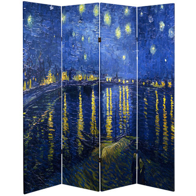 Van Gogh Stars and Flowers Art Canvas Folding Screen