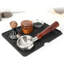 Tapis de tamponnage espresso, tampon anti-dérapant anti-dérapant en silicone, accessoires espresso résistants à la chaleur pour le café à domicile (noir)