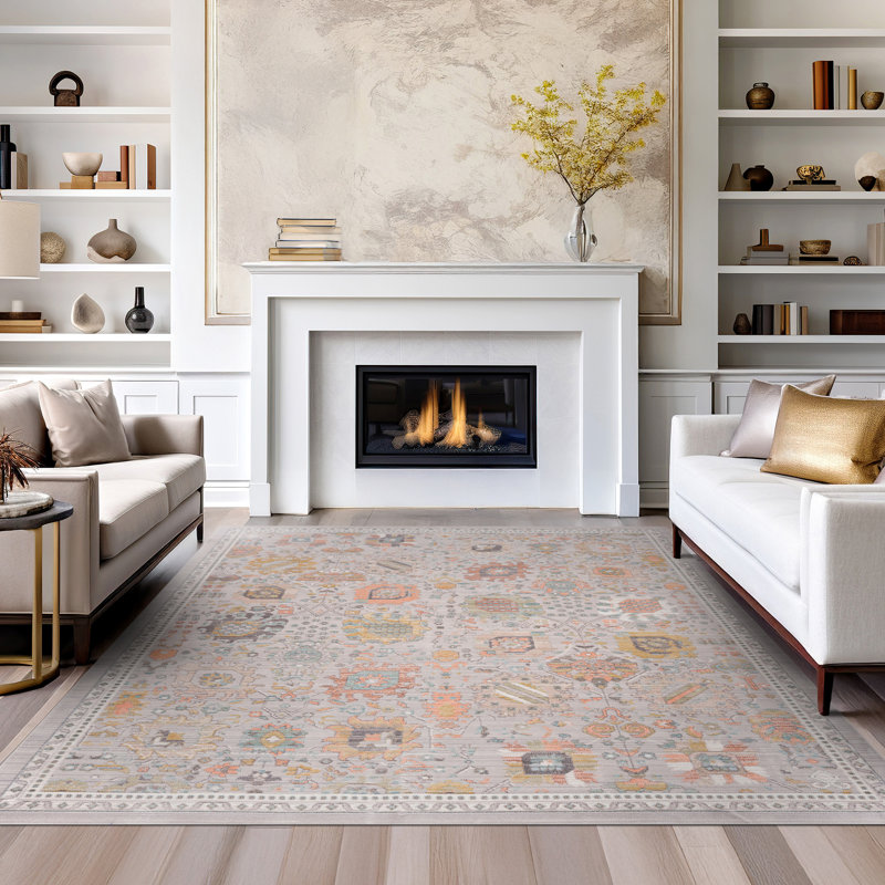 Tapis gris Alyssa, Rectangle 5 pi x 7 pi