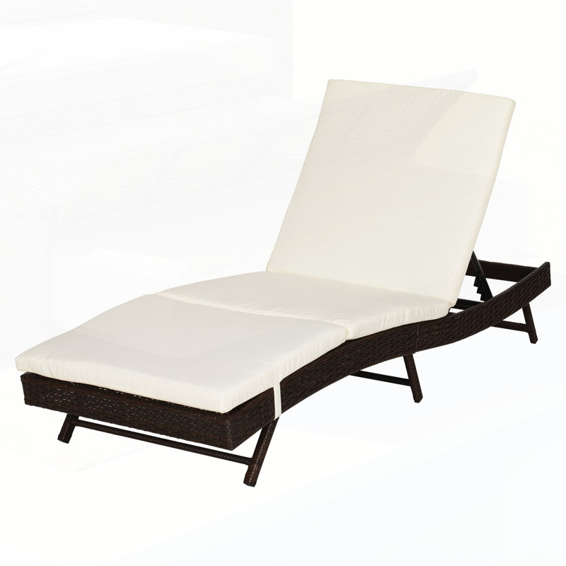 Méridienne de patio avec coussin entièrement rembourré et dossier réglable pour une détente en plein air