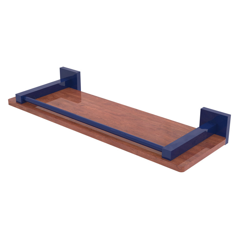 Montero Metal Floating Shelf, 3" H x 16" W x 5" D, Mediterranean Blue