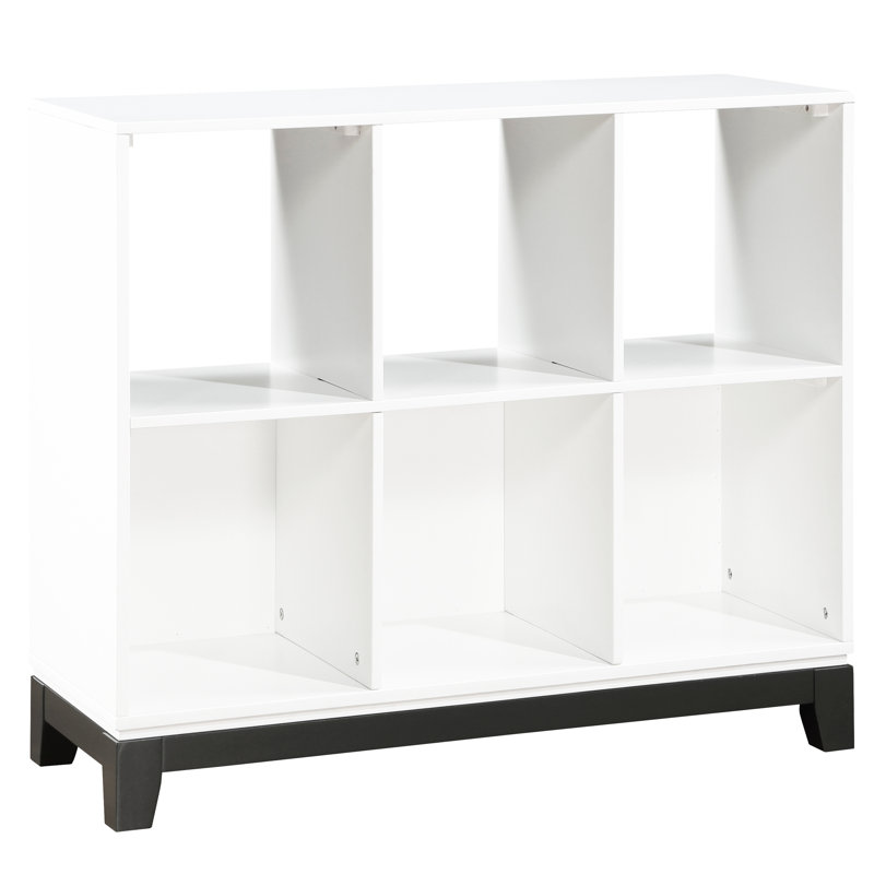 Bibliothèque blanche rustique à 6 tablettes - Convient aux décorations d'appoint de bureau à domicile