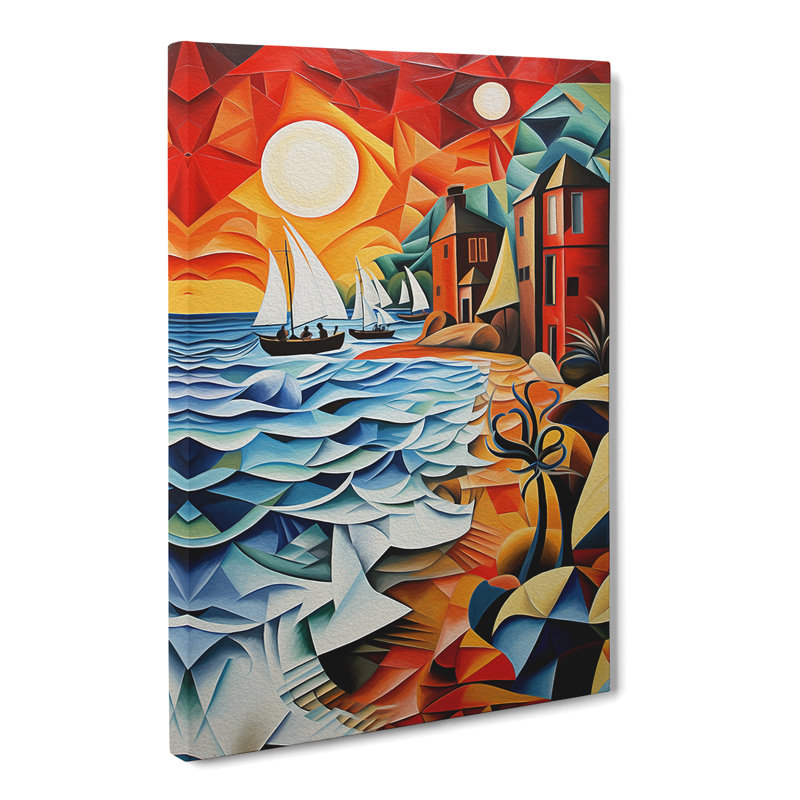 Beach Cubism - No Frame Print, 60cm H x 40cm W x 3cm D