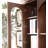 American-Style Vintage Cherry Wood With Glass Storage Three-Door Bookcase