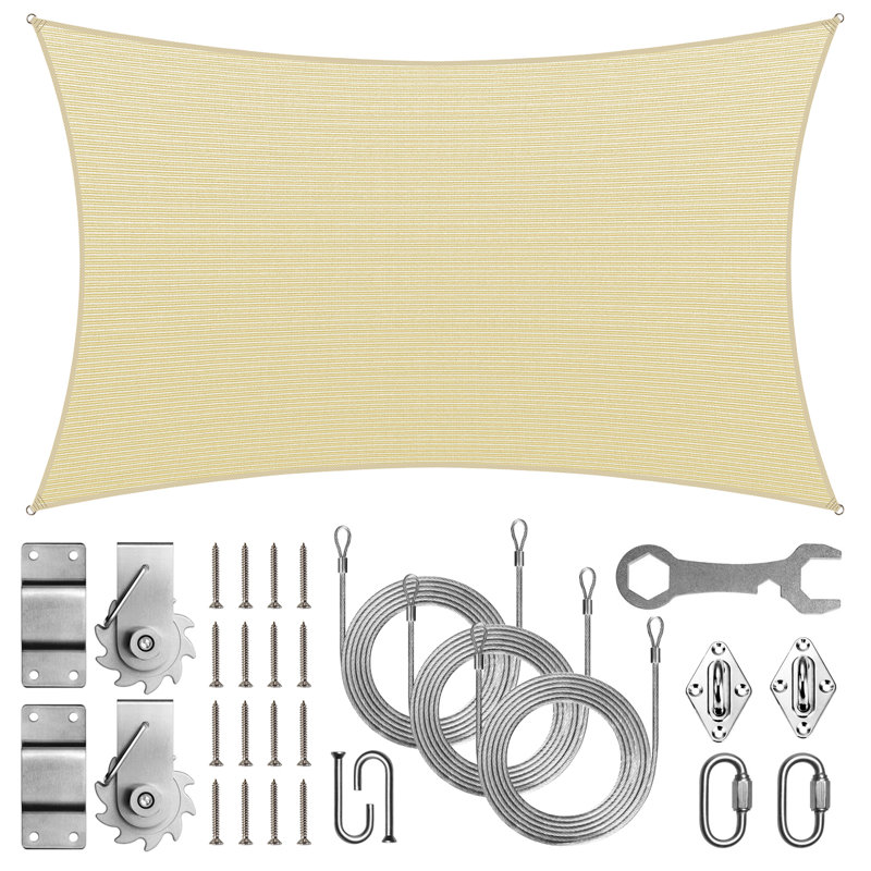 Voile d'ombrage Amgo, H 8 pi x 10 pi,, Beige