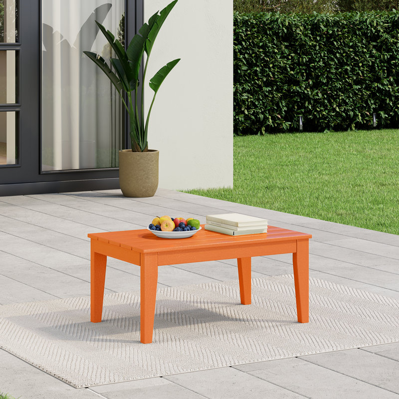 Laguna HDPE Patio Coffee Table, Orange