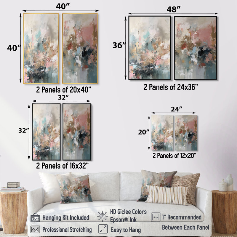 «Brushstroke Abstract Paint I - Large Abstract Collages», art mural, 36" H x 48" W, Impression encadrée flottante, Gold