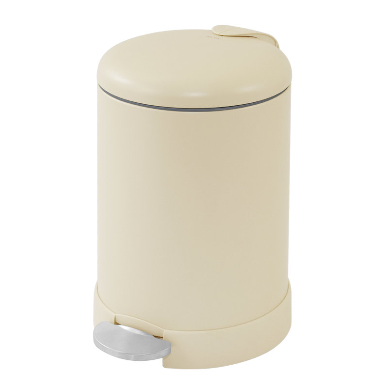 Glad Small Round Trash Can 1.2 Gallon, Beige