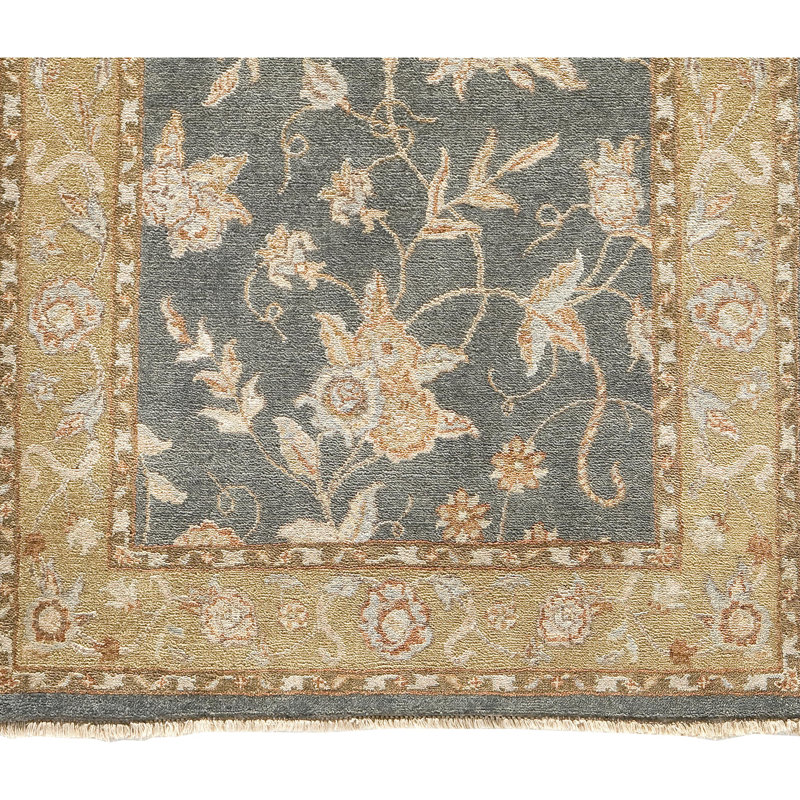 Hand Knotted Oriental Area Rug in Medium Blue/Beige, Runner 3' x 22'