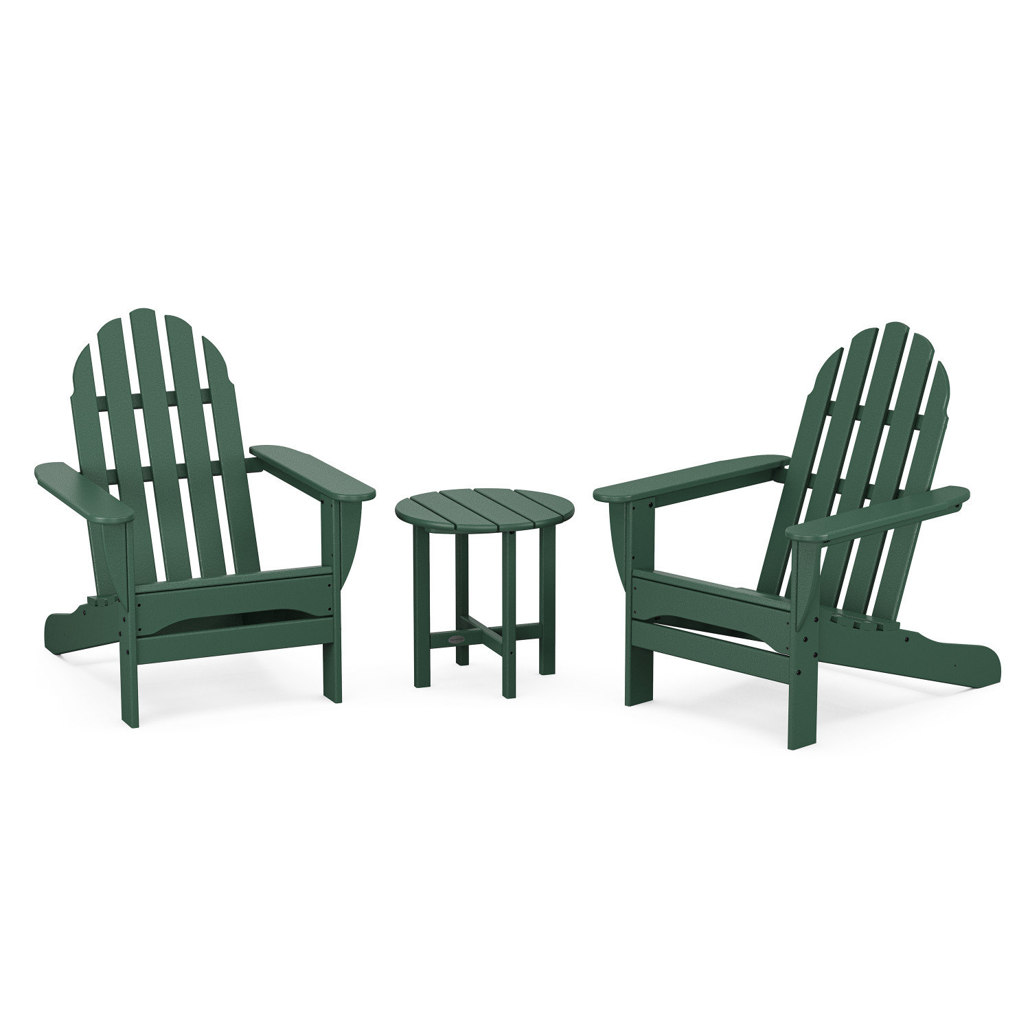 POLYWOOD® Classic Adirondack 2-Person Patio Seating Group, Green