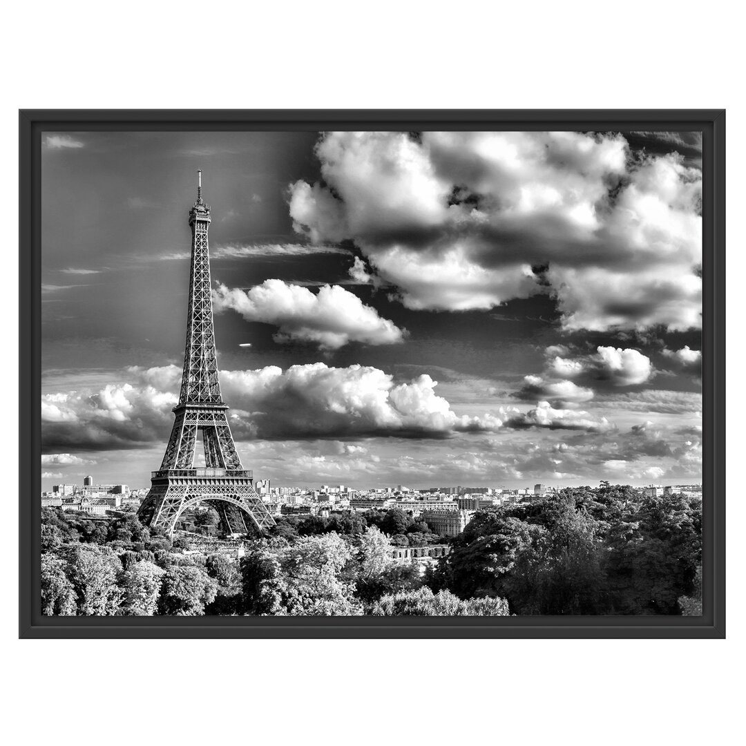 Gerahmtes Wandbild Riesiger Eiffelturm in Paris