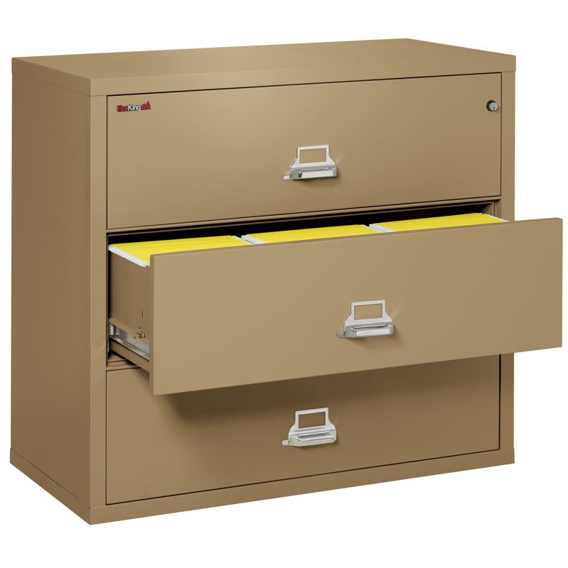 3 - Drawer File Cabinet, Sand, Key Lock