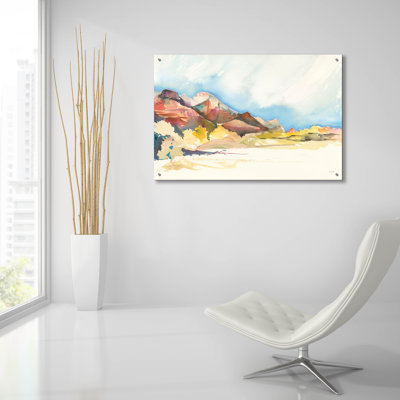 Art mural en verre acrylique épique «Western Vista» par Kristy Riz, 36 po x 24 po