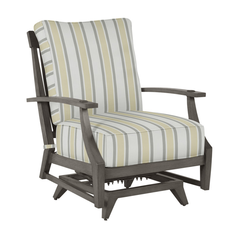 Croquet Patio Chair with Cushions, Slate Gray, Welt, Linen Navy