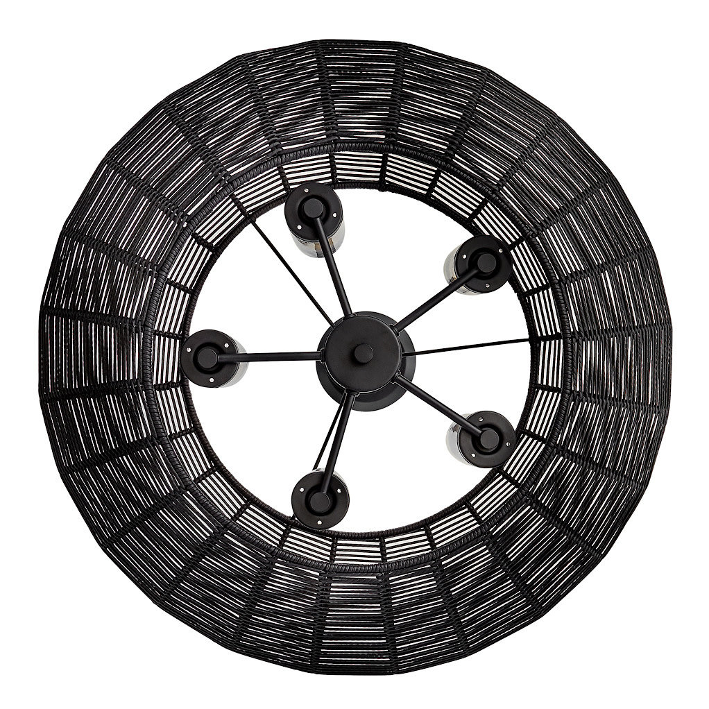 Abbey Outdoor Metal Chandelier, Black
