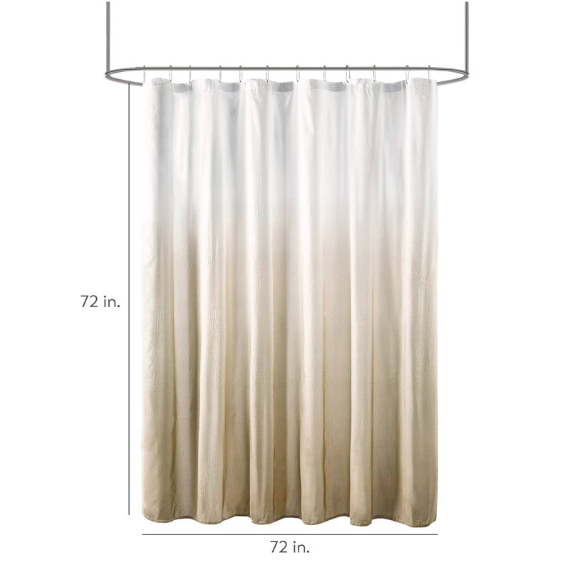 Ara Ombre Printed Seersucker Single Shower Curtain, Taupe