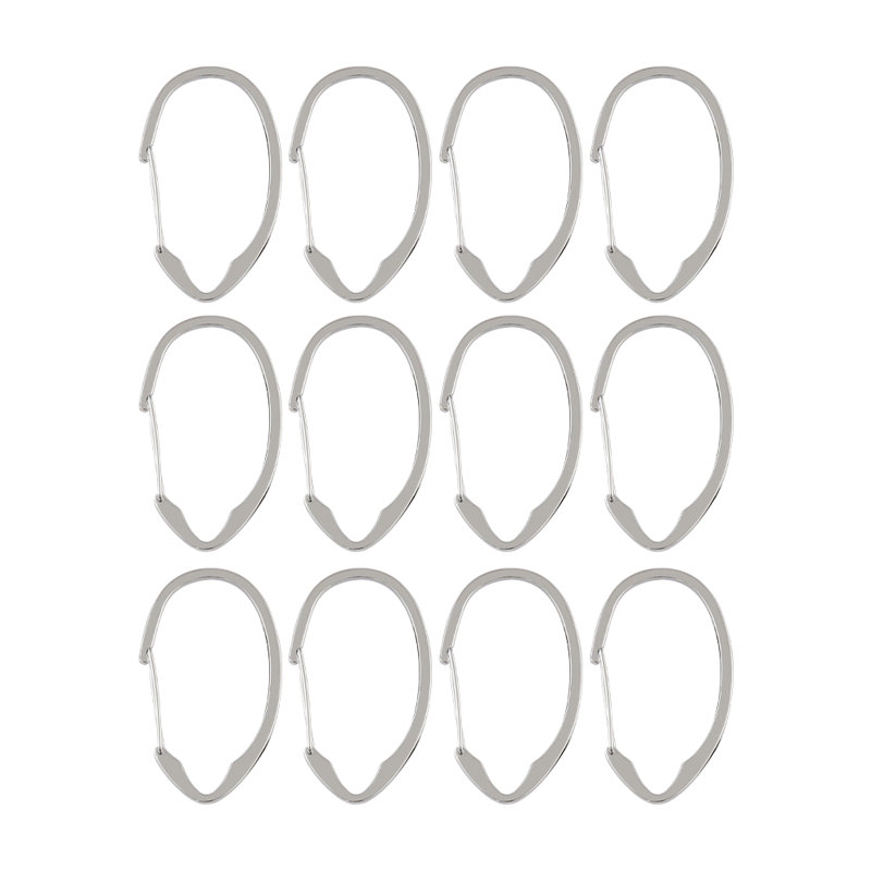 Chrome Rustproof Zinc Shower Curtain Rings Set of 12