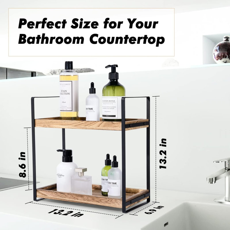 Bathroom Counter Organizer, 2 Tier Countertop Storage Shelf For Sink, Vanity, Kitchen, And Coffee Bar Essentials