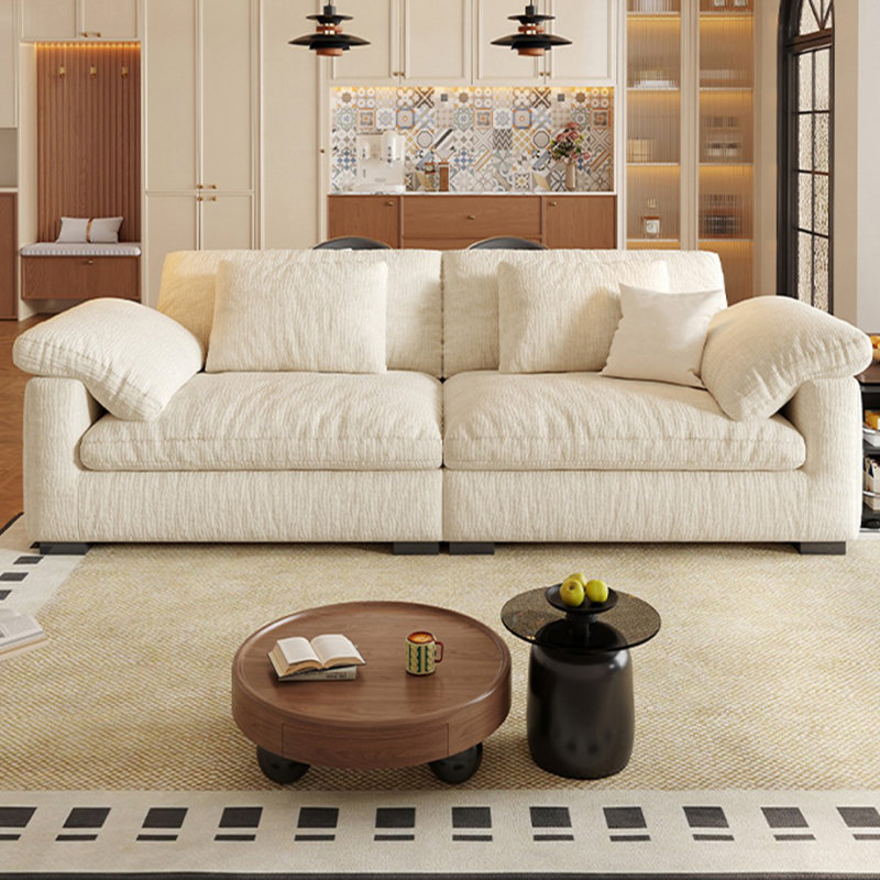 White Chenille Modular Sofa cushion couch