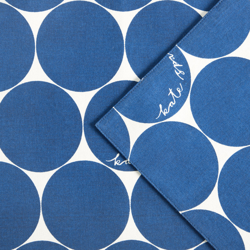 Blue and White Cotton Reversible Retro Placemats Set of 4