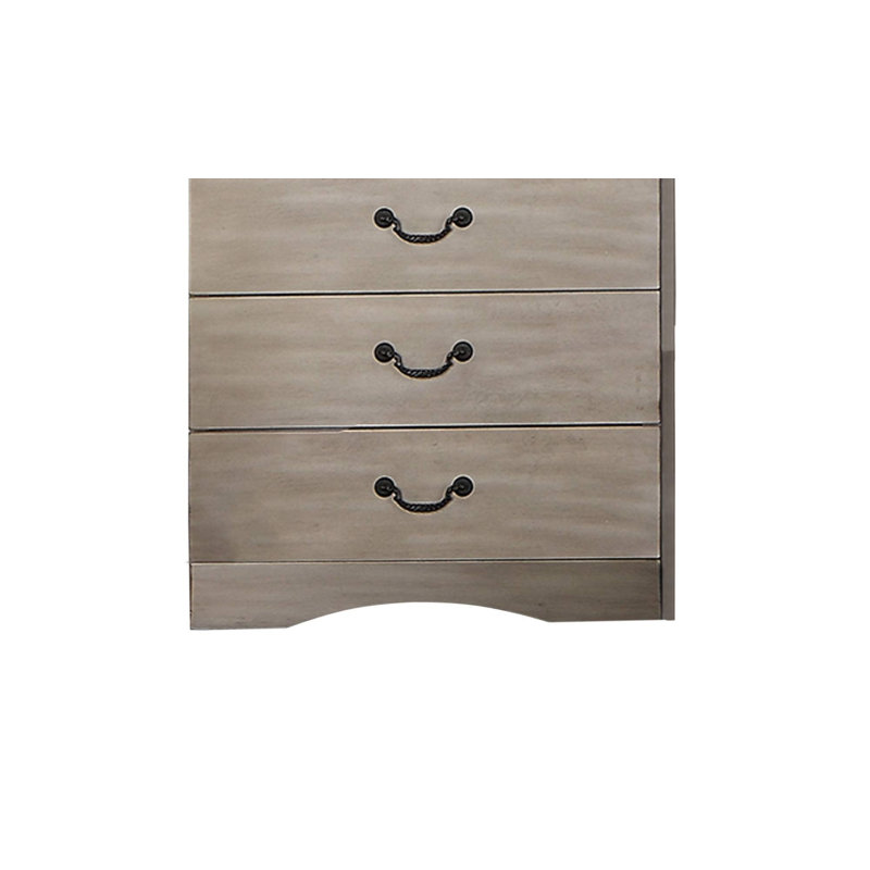 Commode 5 tiroirs Agge, Argent antique