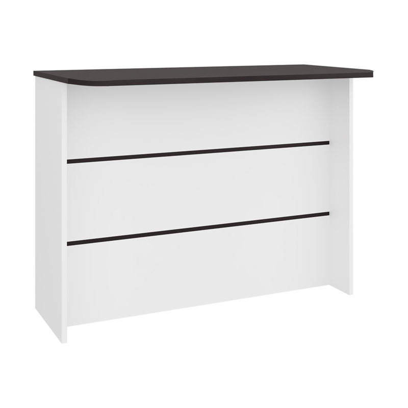 Kitchen Island 35.4" H, 3 Shelves, White / Black Wengue - Kitchen, Wood, White/Black