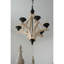 Grand lustre 6 lumières en bois rustique avec chaîne réglable pour la cuisine, la salle à manger et le vestibule (ampoule non incluse)