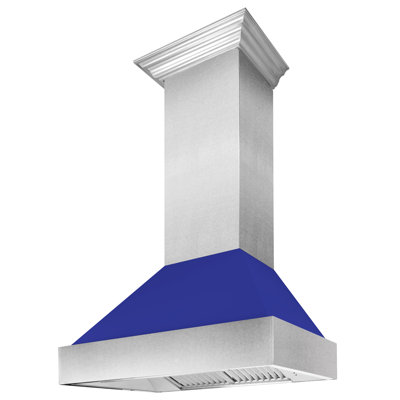 ZLINE 30 In. Ducted Satin Stainless Steel Wall Mount Range Hood with Shell